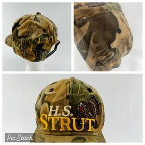 Vintage HS Strut Turkey  Hunting Hat Snapback Cap Camo Made In USA Advantage